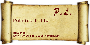 Petrics Lilla névjegykártya